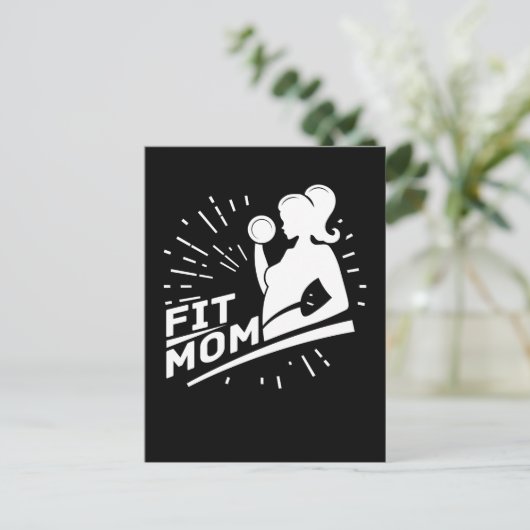 フィットネスママウエイトリフティングマザージムエクササイズ ポストカード (スタンド正面)