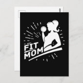 フィットネスママウエイトリフティングマザージムエクササイズ ポストカード (正面/裏面)