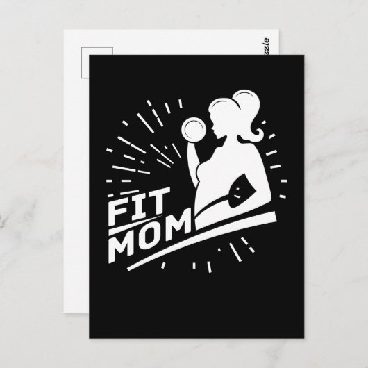 フィットネスママウエイトリフティングマザージムエクササイズ ポストカード (正面/裏面)