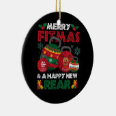 フィットネスメリークリスマスフィトマスとハッピーニューレア セラミックオーナメント (右)