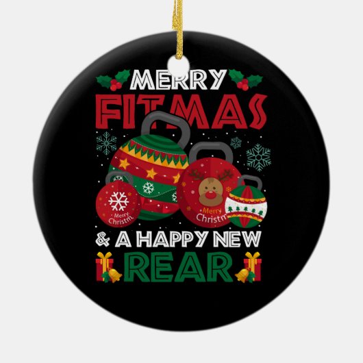 フィットネスメリークリスマスフィトマスとハッピーニューレア セラミックオーナメント (裏面)