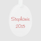 フィットネスメリーリースアクリル楕円オーナメント オーナメント (裏面)