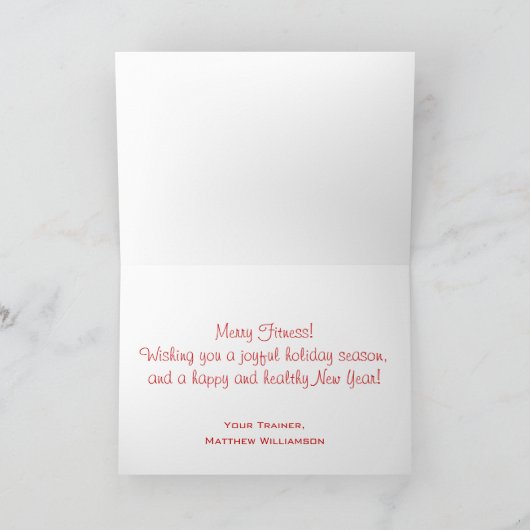フィットネスメリーリースクリスマスホリデーカード シーズンカード (内部)