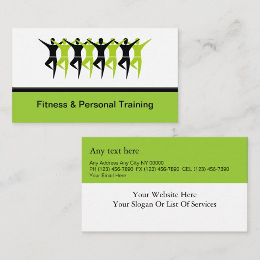 フィットネスモダンとパーソナルトレーナーの名刺 名刺 (正面/裏面)