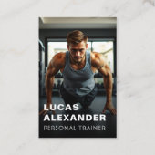 フィットネスモダンパーソナルトレーナーQRコード写真 名刺 (正面)