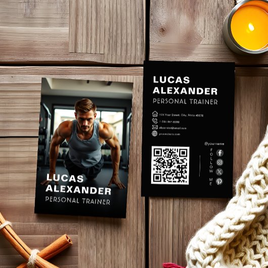 フィットネスモダンパーソナルトレーナーQRコード写真 名刺