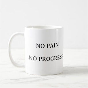 フィットネスモチベーション – No Pain No Progressジム引用文 コーヒーマグカップ