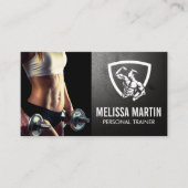 フィットネスモデル保持ダンベル | フィットネスロゴ 名刺 (正面)