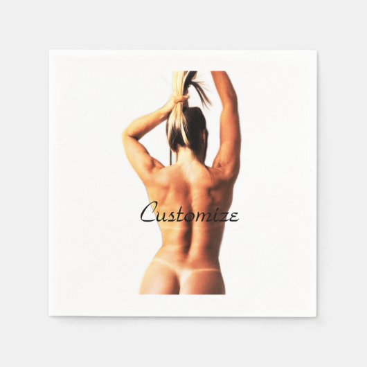 フィットネスモデルTanlines Thunder_Cove スタンダードカクテルナプキン (正面)