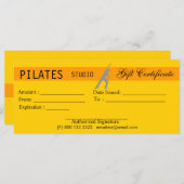 フィットネスヨガピラティス商品券のギブアウェイ (正面/裏面)