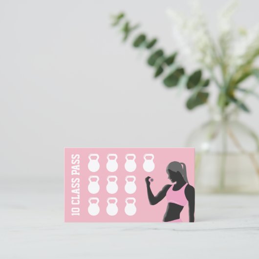 フィットネスロイヤリティカードパーソナルトレーナーピンク ロイヤリティカード (スタンド正面)