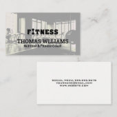 フィットネスロゴ |ジムの背景 |パーソナルトレーナー 名刺 (正面/裏面)