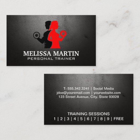 フィットネスロゴ |トレーニングセッション 名刺 (正面/裏面)