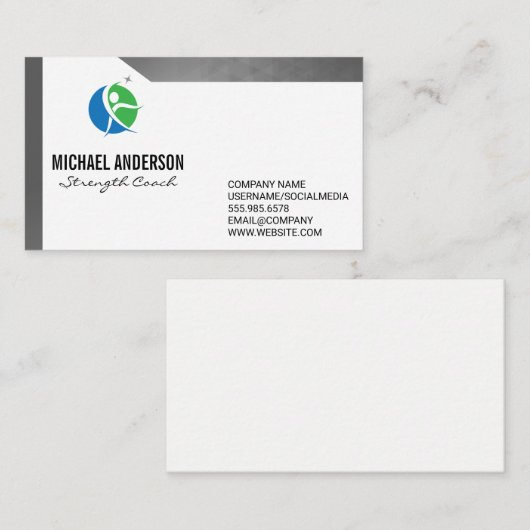 フィットネスロゴ | パーソナルトレーナー 名刺 (正面/裏面)