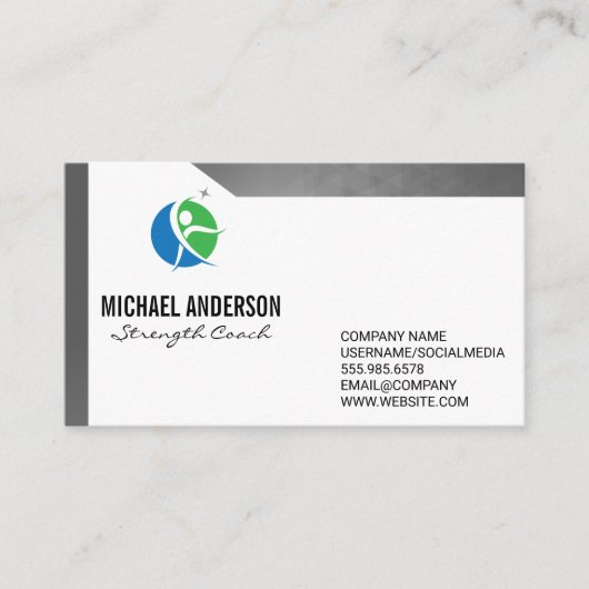 フィットネスロゴ | パーソナルトレーナー 名刺 (正面)