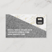 フィットネスロゴ |大理石 |リネン 名刺 (裏面)