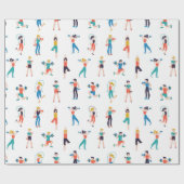 フィットネス中心シームレスパターンヴィンテージ図 ラッピングペーパー (フラット)