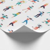 フィットネス中心シームレスパターンヴィンテージ図 ラッピングペーパー (角)