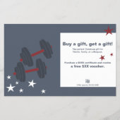 フィットネス企業のクリスマスプレゼント証明書プロモーション チラシ (正面)