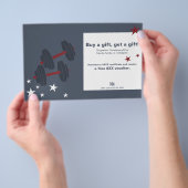 フィットネス企業のクリスマスプレゼント証明書プロモーション チラシ (ハンドル)