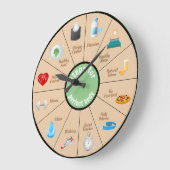 フィットネス健康体 ラージ壁時計 (傾斜)