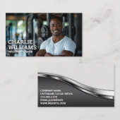 フィットネス列車がジムで微笑む 名刺 (正面/裏面)