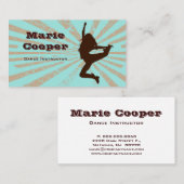 フィットネス名刺ダンスブルーブラウン 名刺 (正面/裏面)