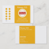 フィットネス名刺10クラスパステンプレート ロイヤリティカード (正面/裏面)