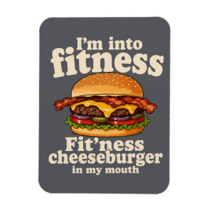 フィットネス大好き チーズバーガー大好き マグネット