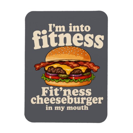 フィットネス大好き チーズバーガー大好き マグネット (縦)