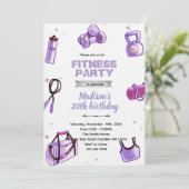 フィットネス女子パーティー招待状 招待状 (スタンド正面)