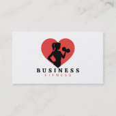 フィットネス女性吊り上げ重量ロゴパーソナルトレーナー 名刺 (正面)