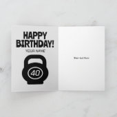 フィットネス好きな人への40歳の誕生日カード カード (内部)
