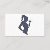 フィットネス娘がダンベルを持ち上げる 名刺 (裏面)