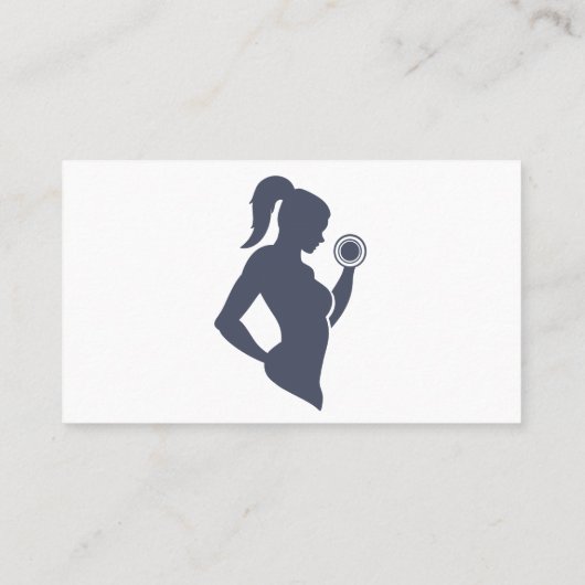 フィットネス娘がダンベルを持ち上げる 名刺 (裏面)