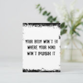 フィットネス引用文:体が移動しない… ポストカード (スタンド正面)