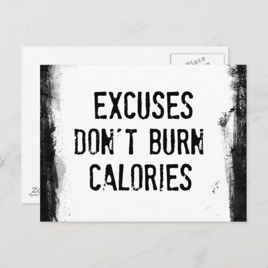 フィットネス引用文。燃えない言い訳 ポストカード (正面/裏面)