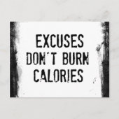フィットネス引用文。燃えない言い訳 ポストカード (正面)
