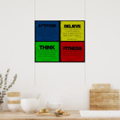 フィットネス引用文Collage用 ポスター (キッチン)