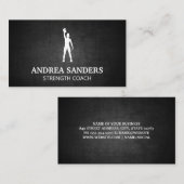 フィットネス強度コーチ | ケトルベル付き女性 名刺 (正面/裏面)