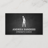フィットネス強度コーチ | ケトルベル付き女性 名刺 (正面)