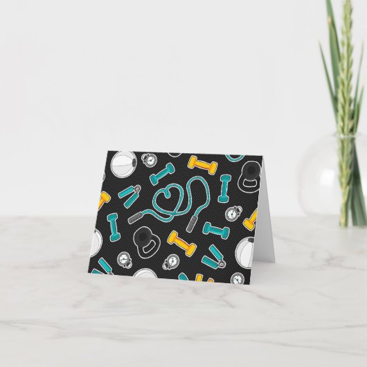 フィットネス愛パターン水および黄色 カード (正面)