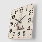 フィットネス時間おもしろい スクエア壁時計 (傾斜)