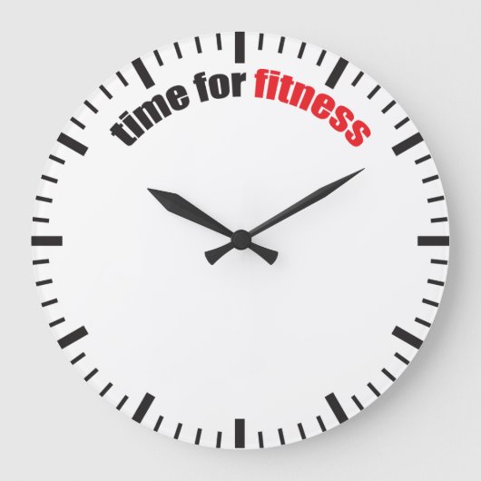 フィットネス時間 – ジムのモチベーション ラージ壁時計 (正面)