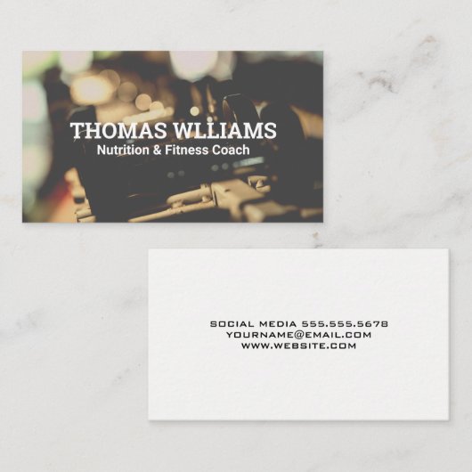 フィットネス栄養アイコン | 体育の重量 名刺 (正面/裏面)