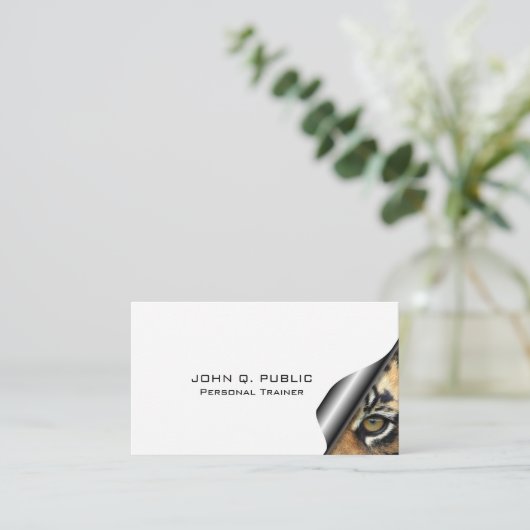 フィットネス栄養パーソナルトレーナーエレガントモダン 名刺 (スタンド正面)