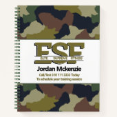 フィットネス業 |パーソナルトレーナーモノグラムロゴ ノートブック (正面)