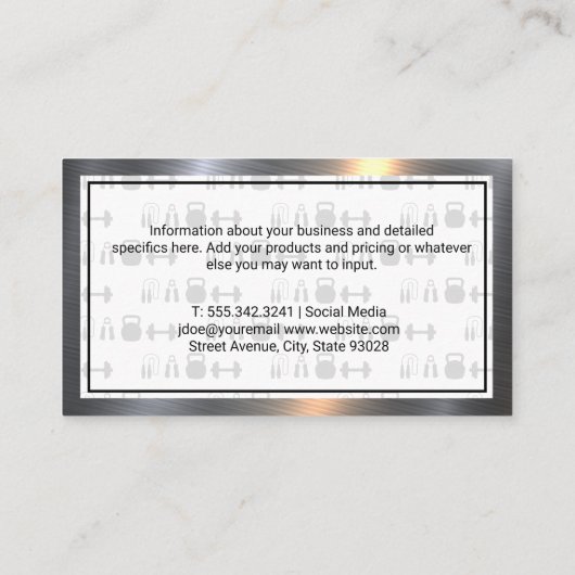 フィットネス機器 |パーソナルトレーナー名刺 名刺 (裏面)