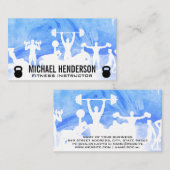 フィットネス活動 | ケトルベル | 水彩画 名刺 (正面/裏面)