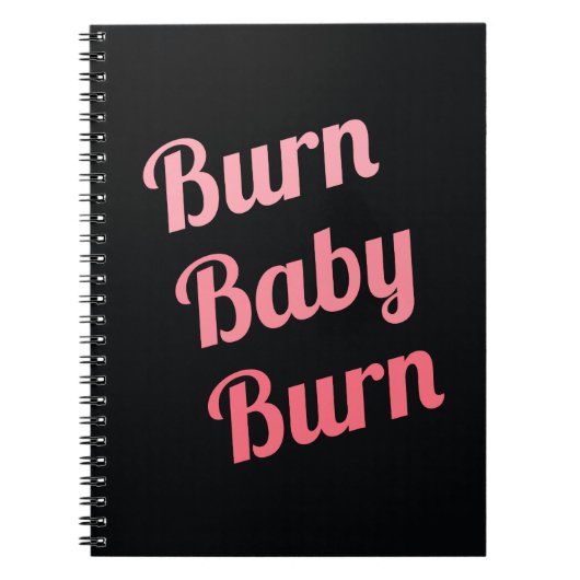 フィットネス焼やる気を起こさせるきベビーブラックピンク ノートブック (正面)